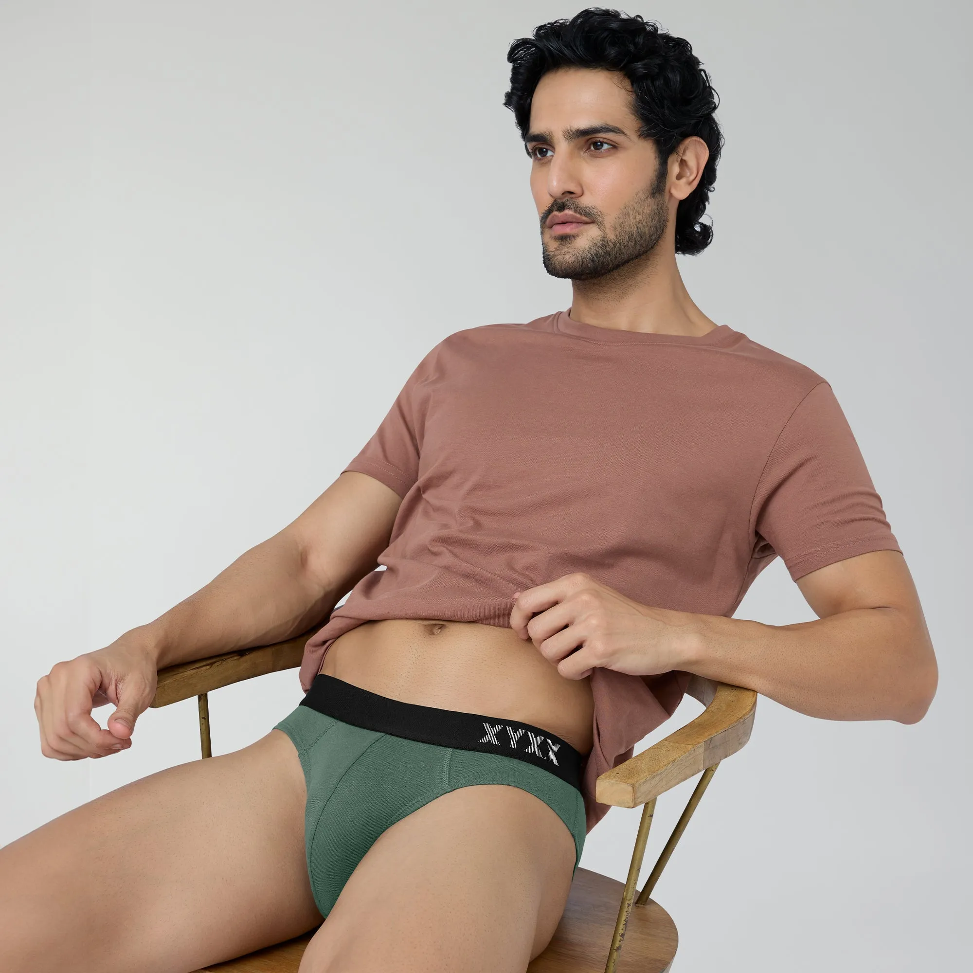 Pace Cotton Rib Briefs Olive Green