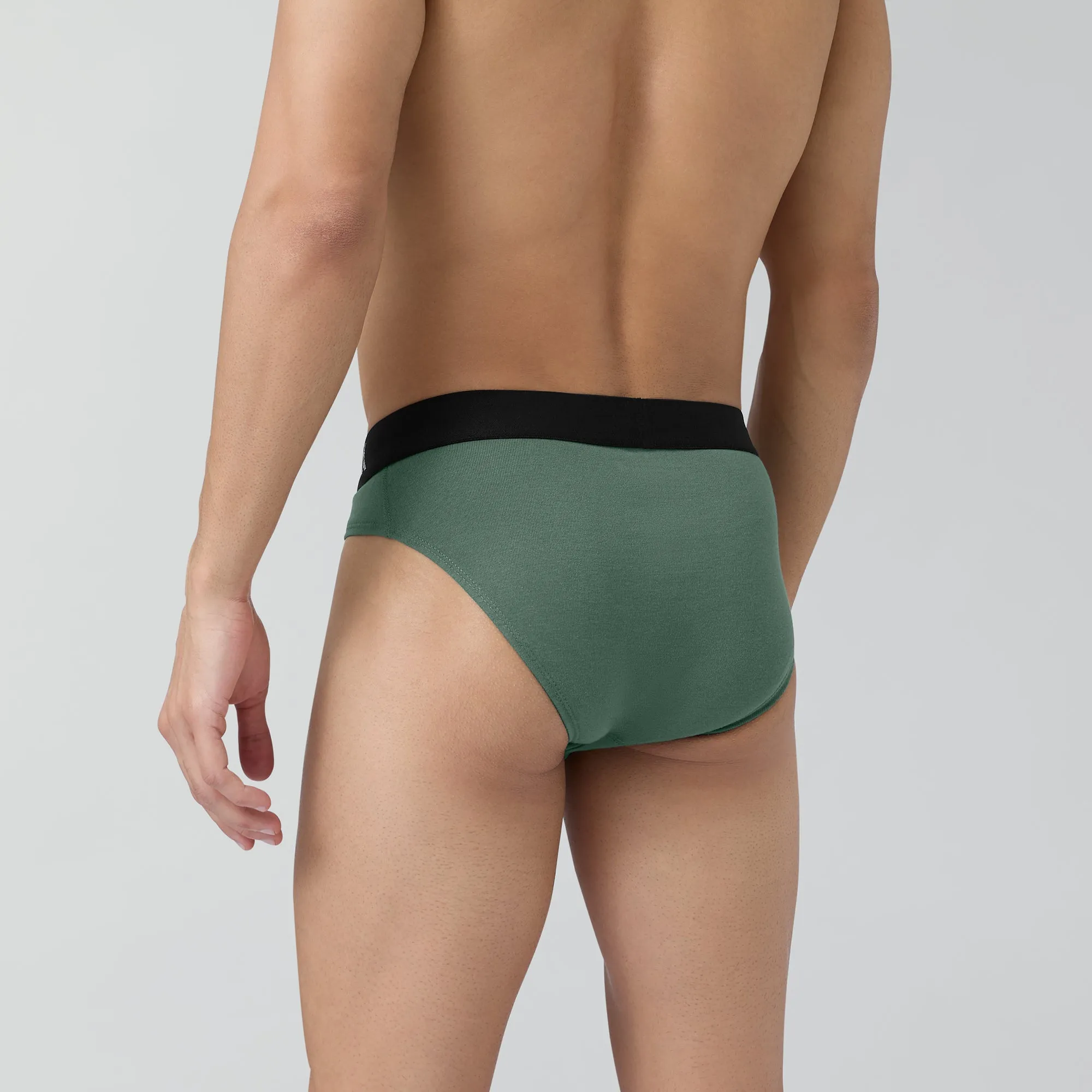 Pace Cotton Rib Briefs Olive Green