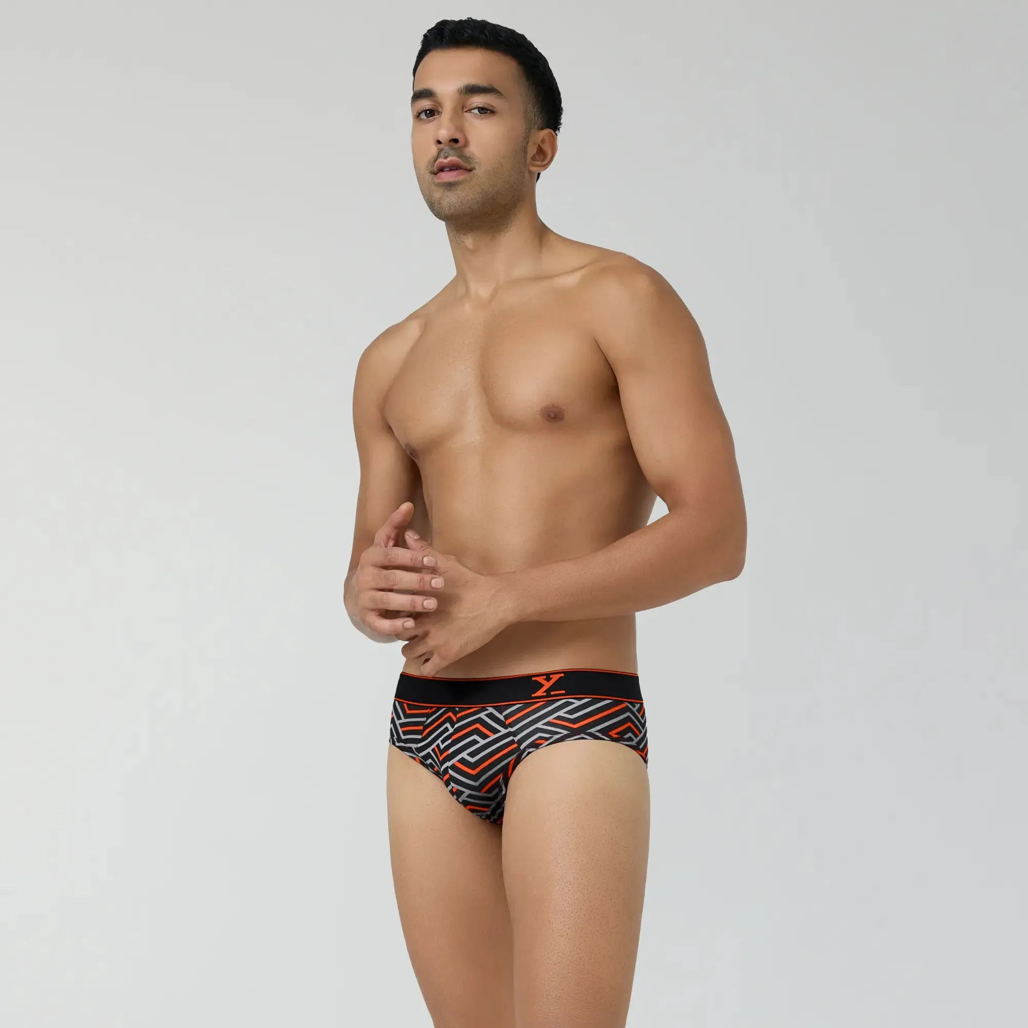 Parallax Cotton Briefs Black Stripes