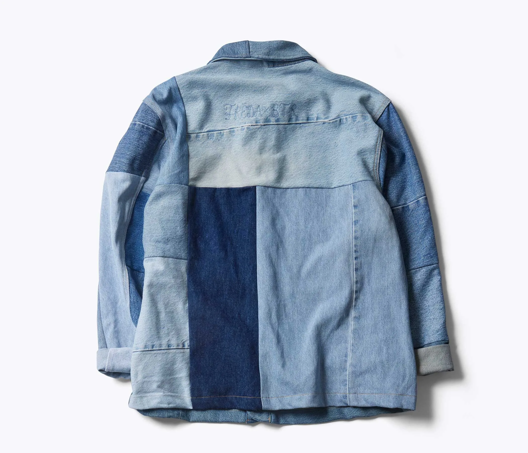 PATCHWORK DENIM CHORE COAT