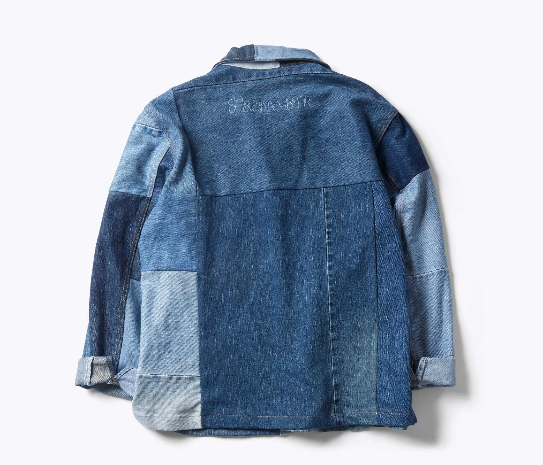 PATCHWORK DENIM CHORE COAT