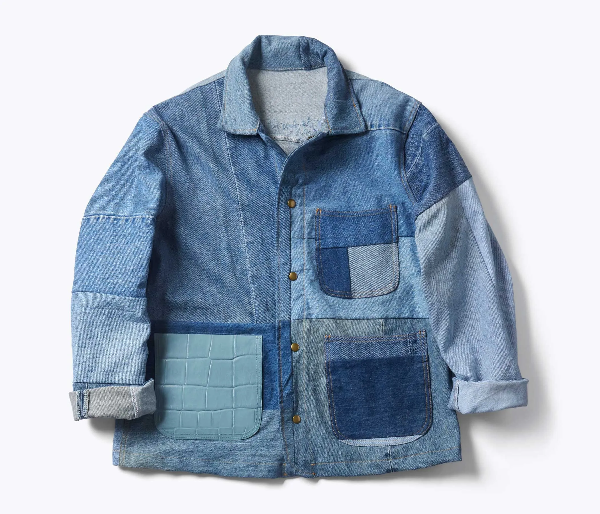 PATCHWORK DENIM CHORE COAT