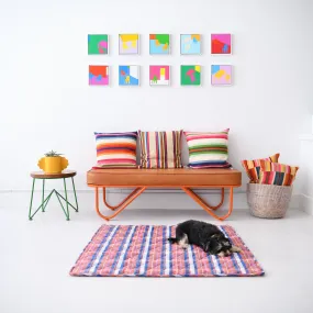 Pet Quilt - Cream   Charcoal Stripe