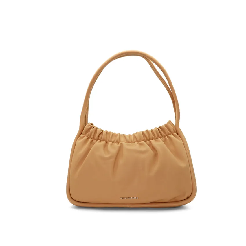 Pleaties Shoulder (L) Women's Bag - Sand