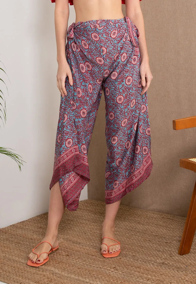 Poly Silk Pareo Pants