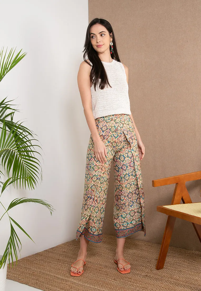 Poly Silk Pareo Pants