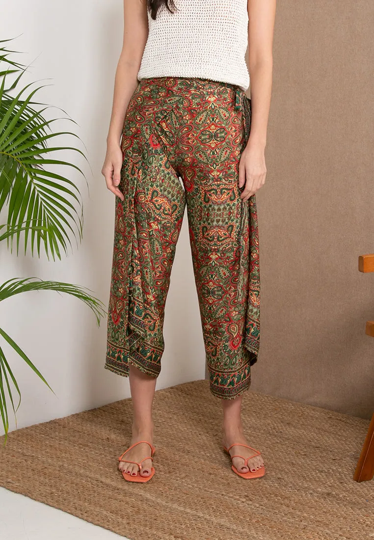 Poly Silk Pareo Pants