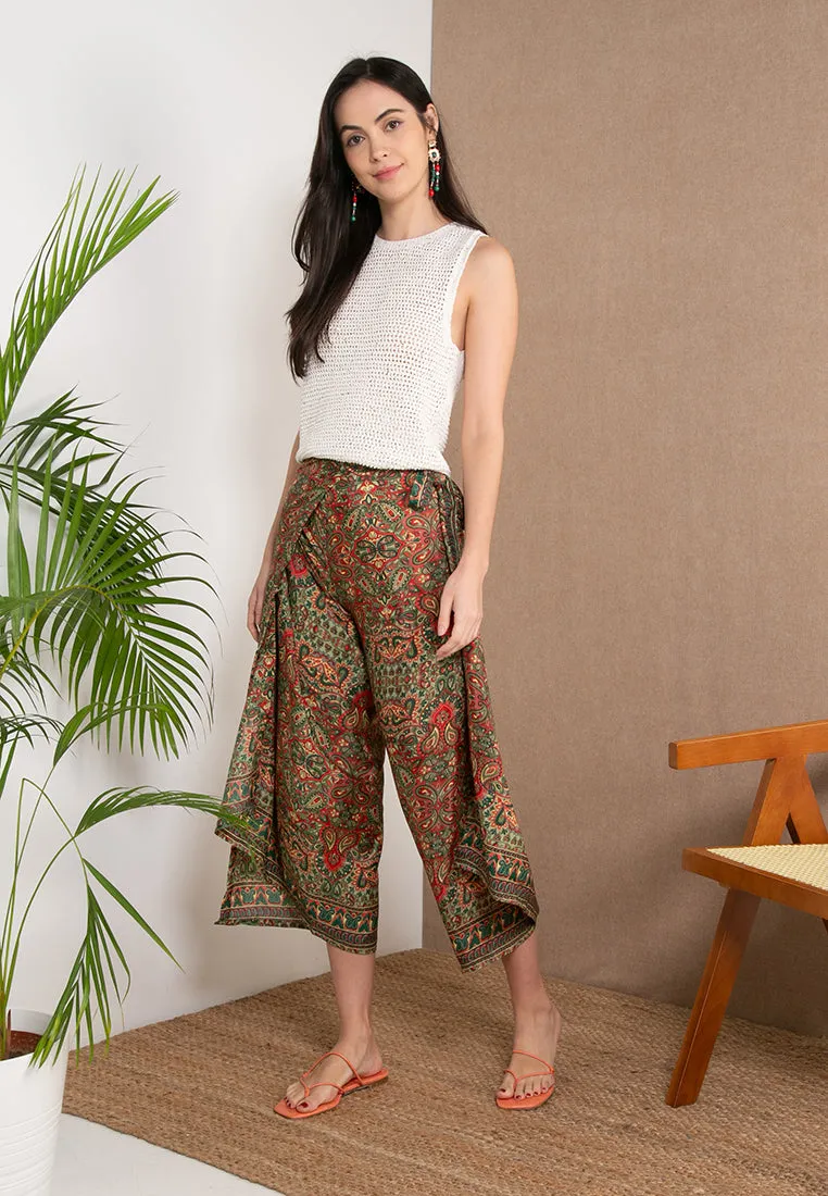 Poly Silk Pareo Pants