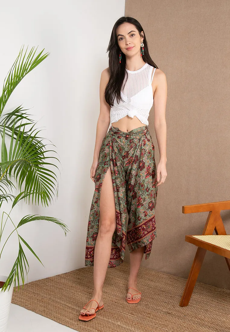 Poly Silk Pareo Pants