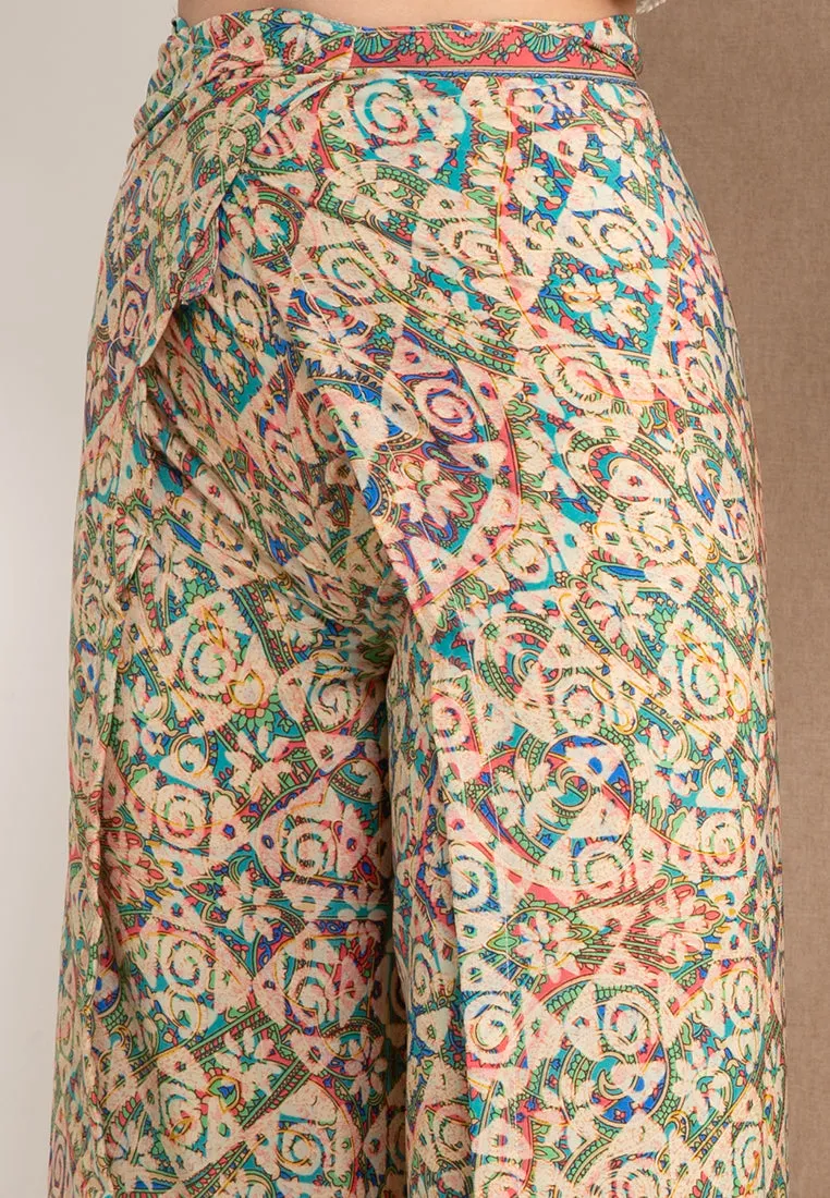 Poly Silk Pareo Pants