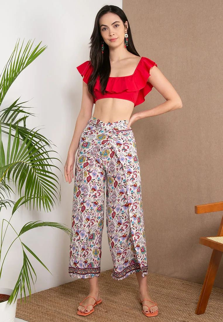 Poly Silk Pareo Pants