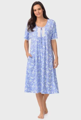 Powder Blue Floral Caftan