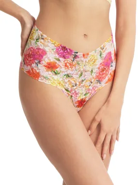 Printed Retro Lace Thong Bring Me Flowers Sale