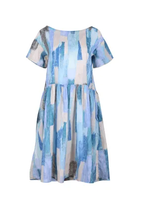 Providencia Drop Waist Dress Lagoon Blue in Cotton