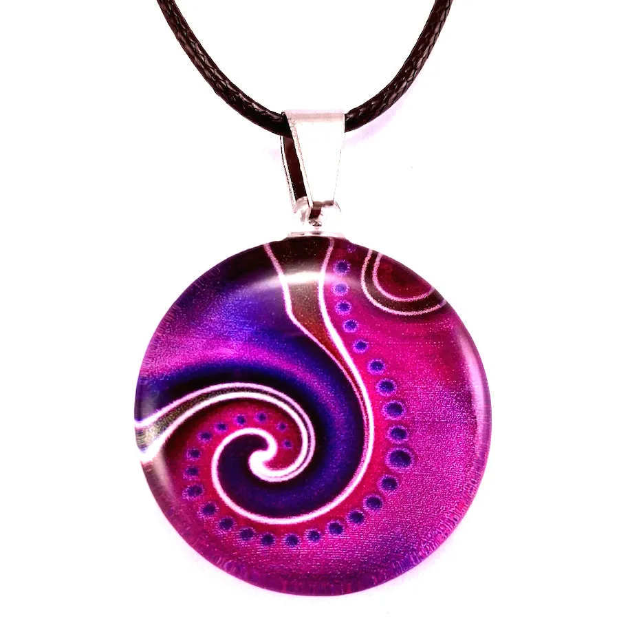 Purple Dot Wave Pendant & Earring Set