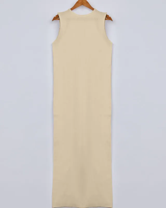 Ribbed Sleeveless Basic Dress