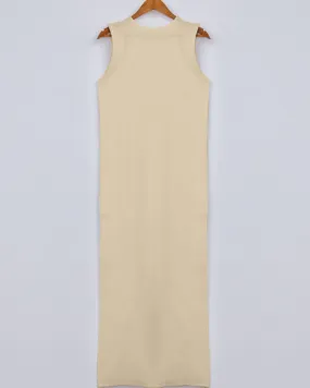 Ribbed Sleeveless Basic Dress