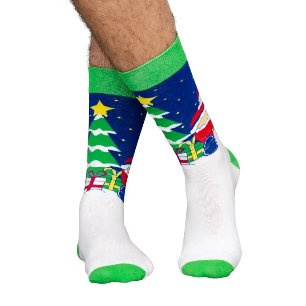 Santa's Butt Crack Ugly Christmas Socks - Adult