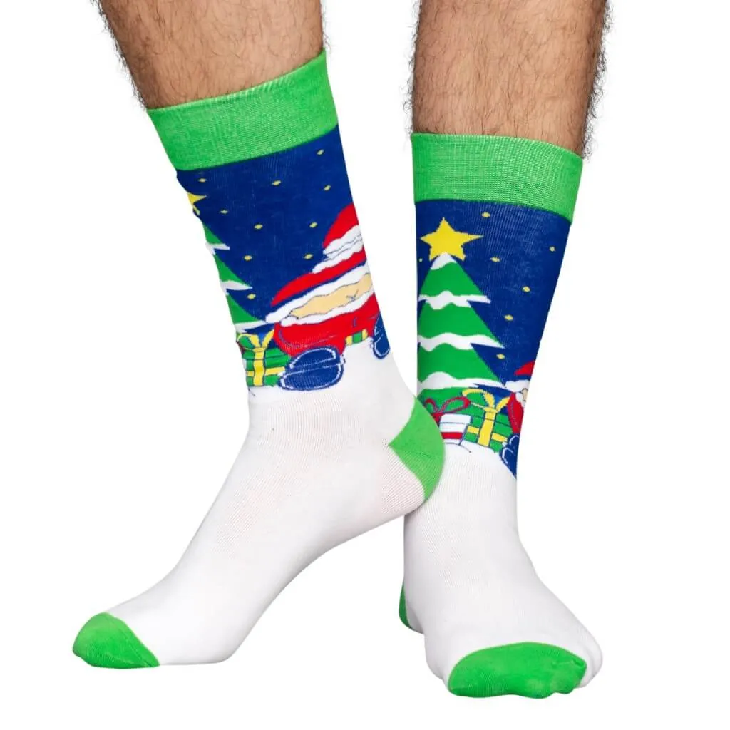 Santa's Butt Crack Ugly Christmas Socks - Adult