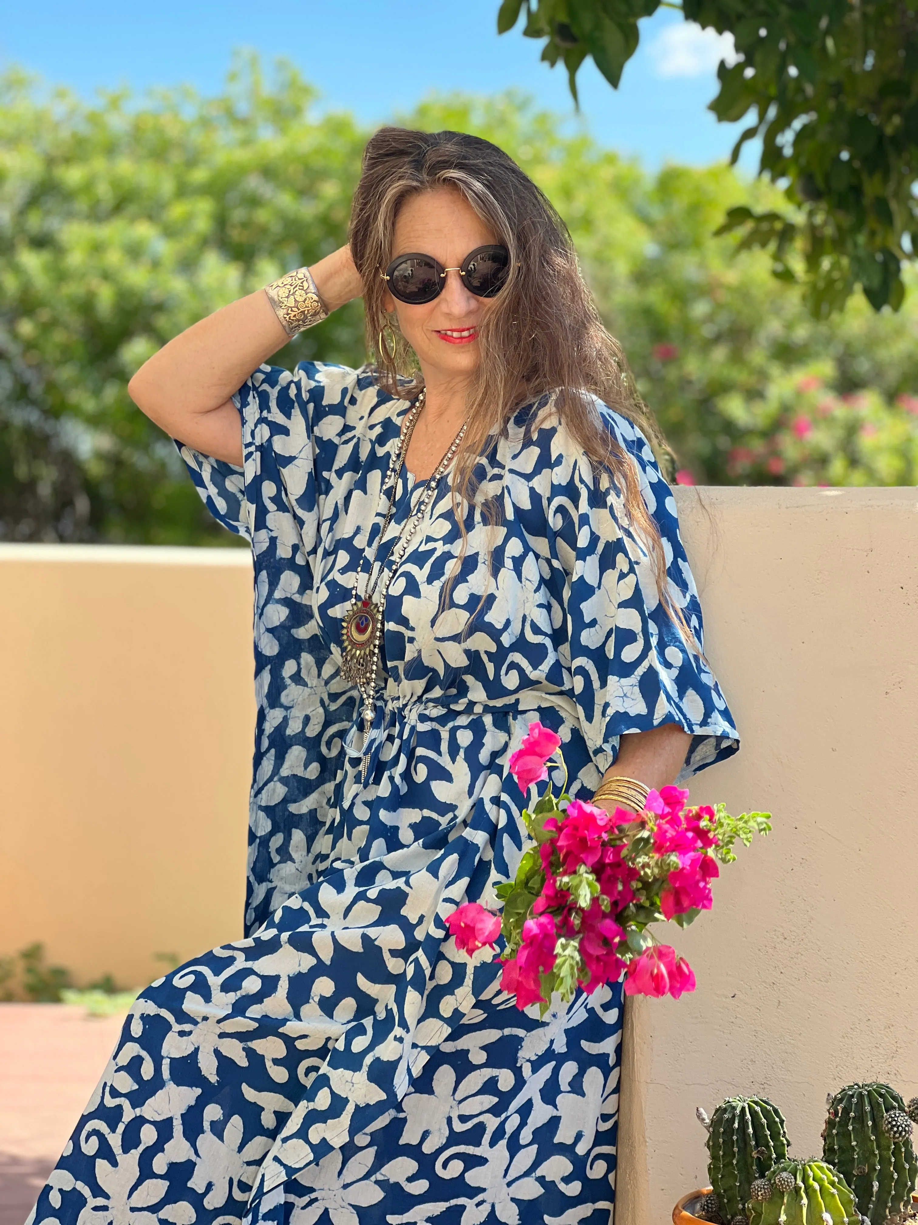 Sarah Floral Maxi Kaftan Dress