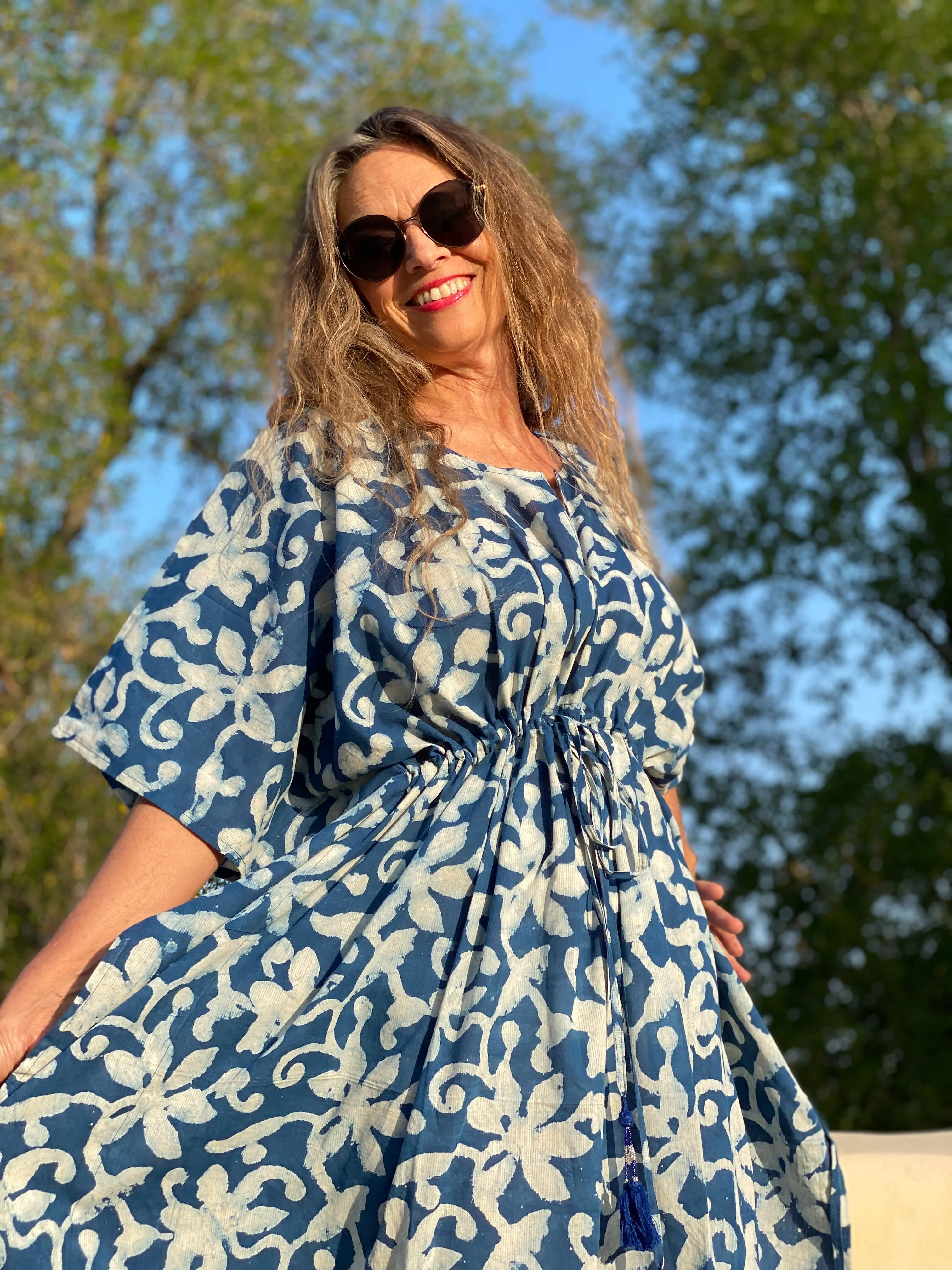 Sarah Floral Maxi Kaftan Dress