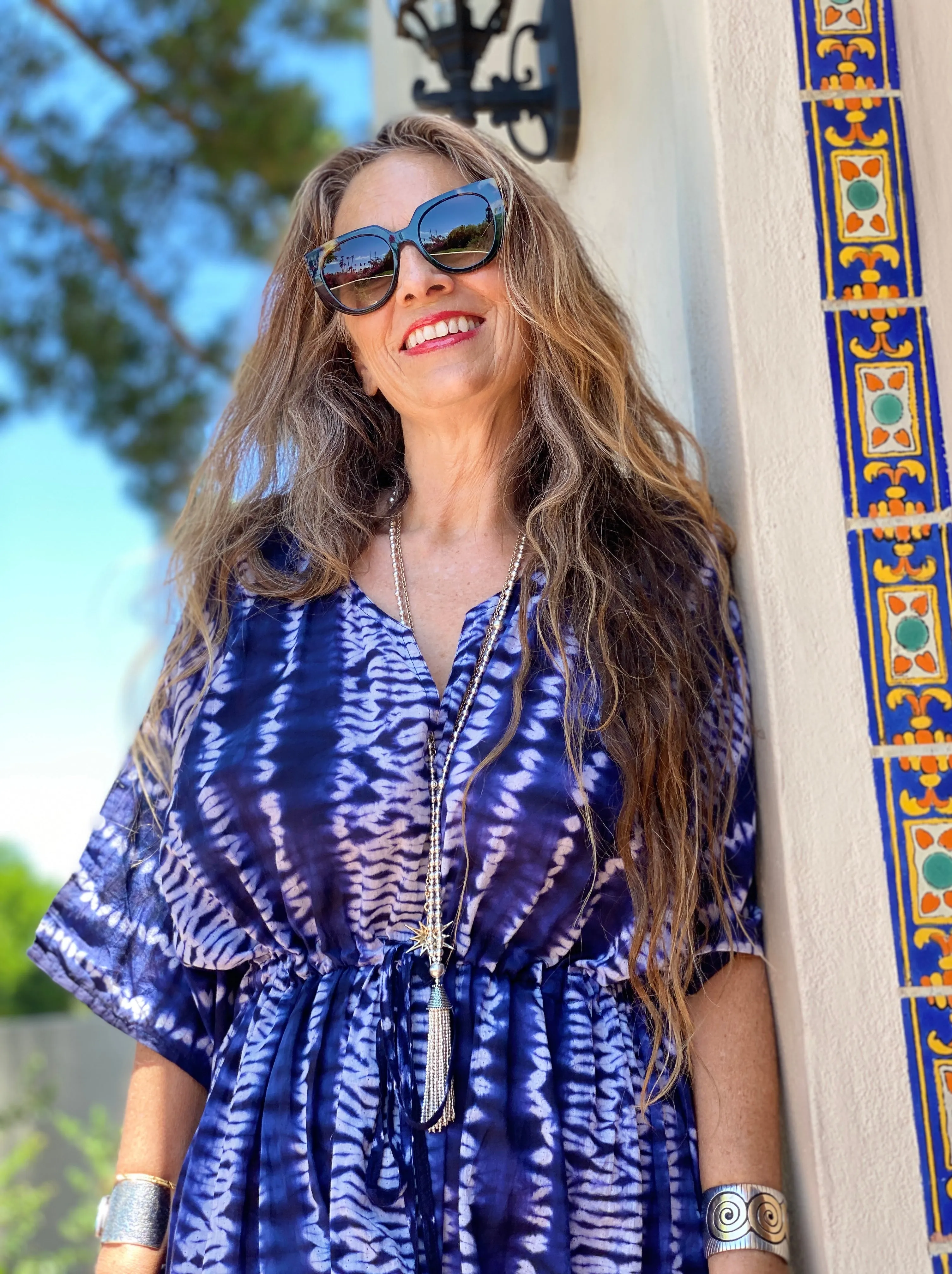 Scheherazade Shibori Maxi Kaftan Dress