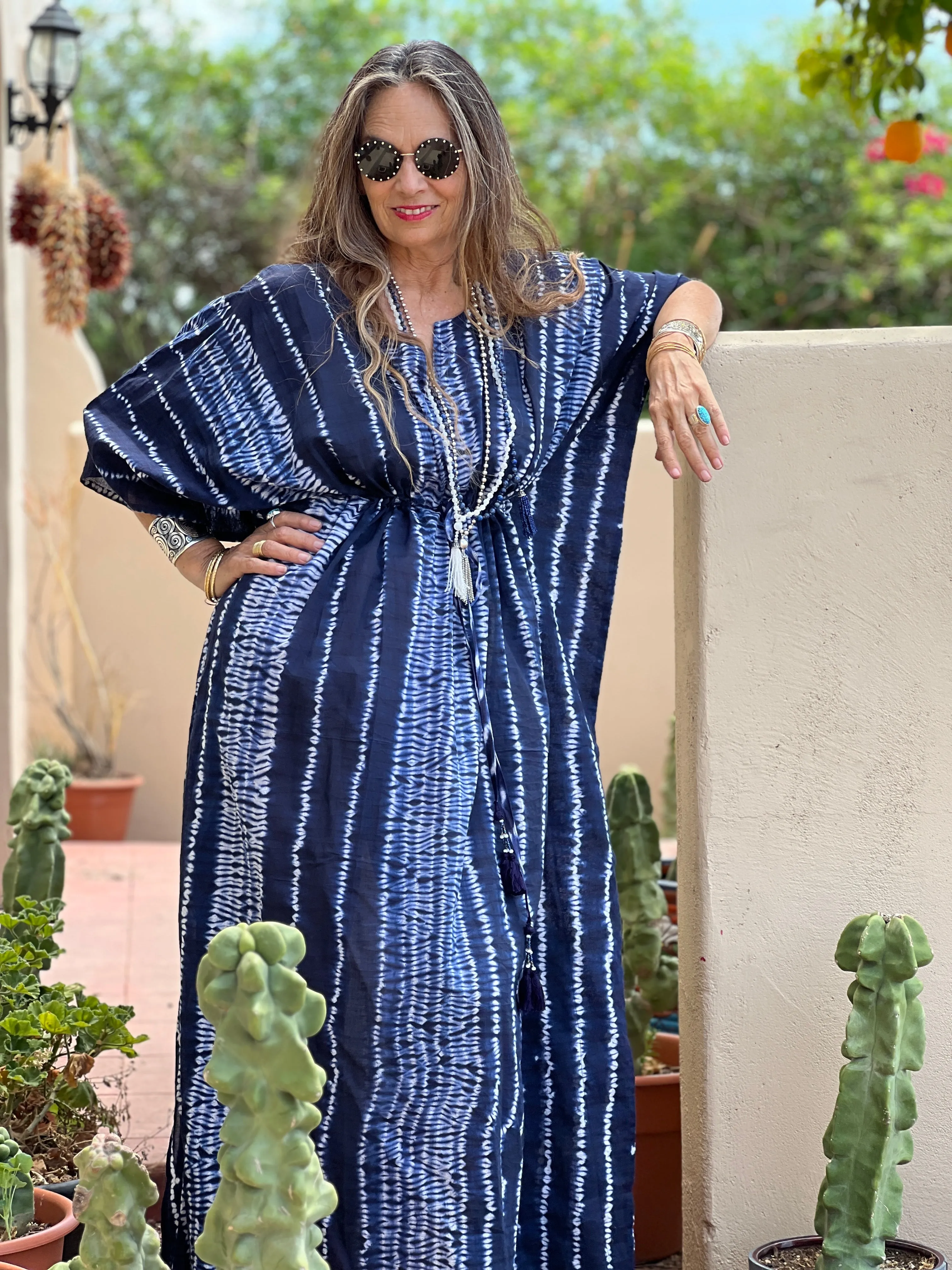 Scheherazade Shibori Maxi Kaftan Dress