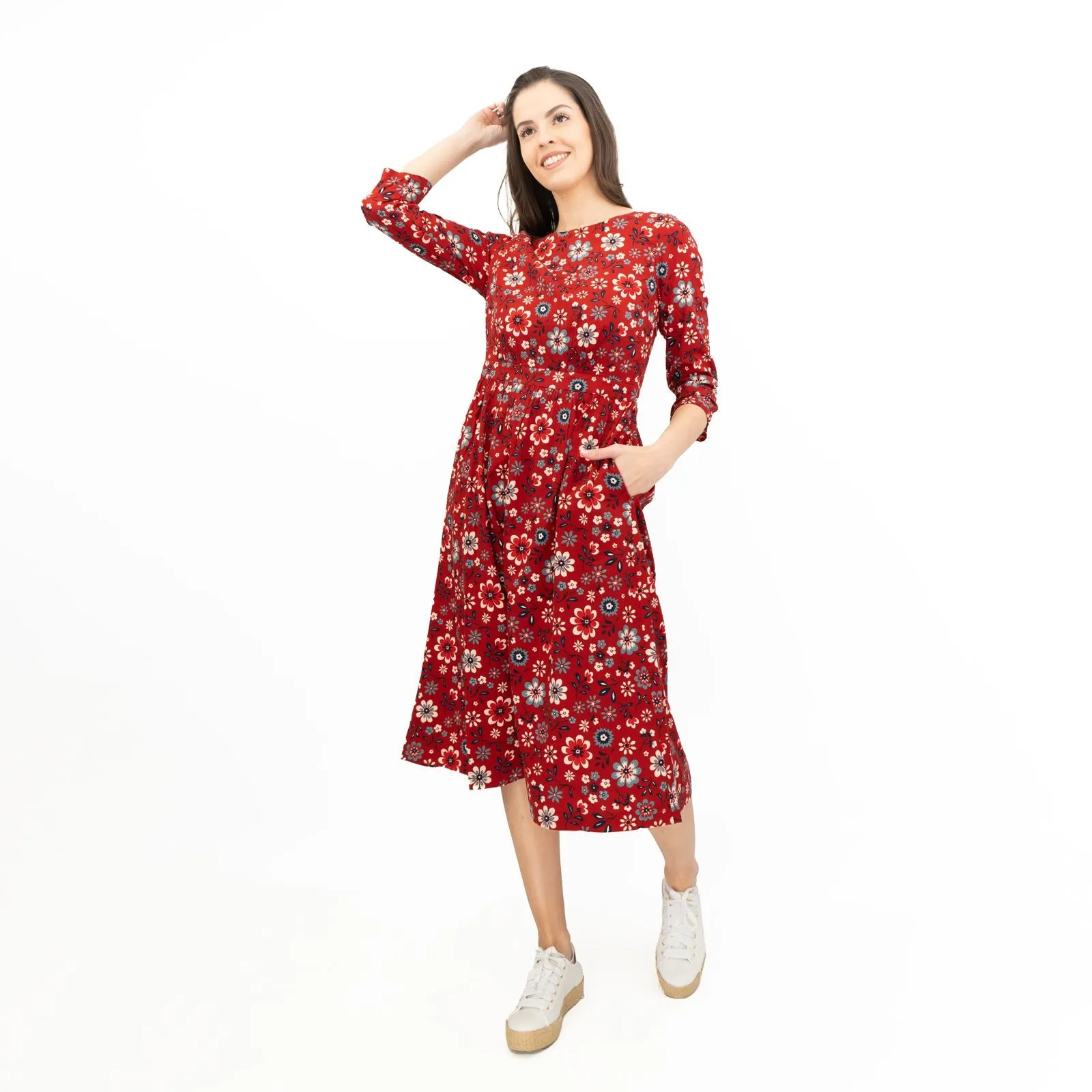 Seasalt Folksy Floral Dahlia Forestry Dress