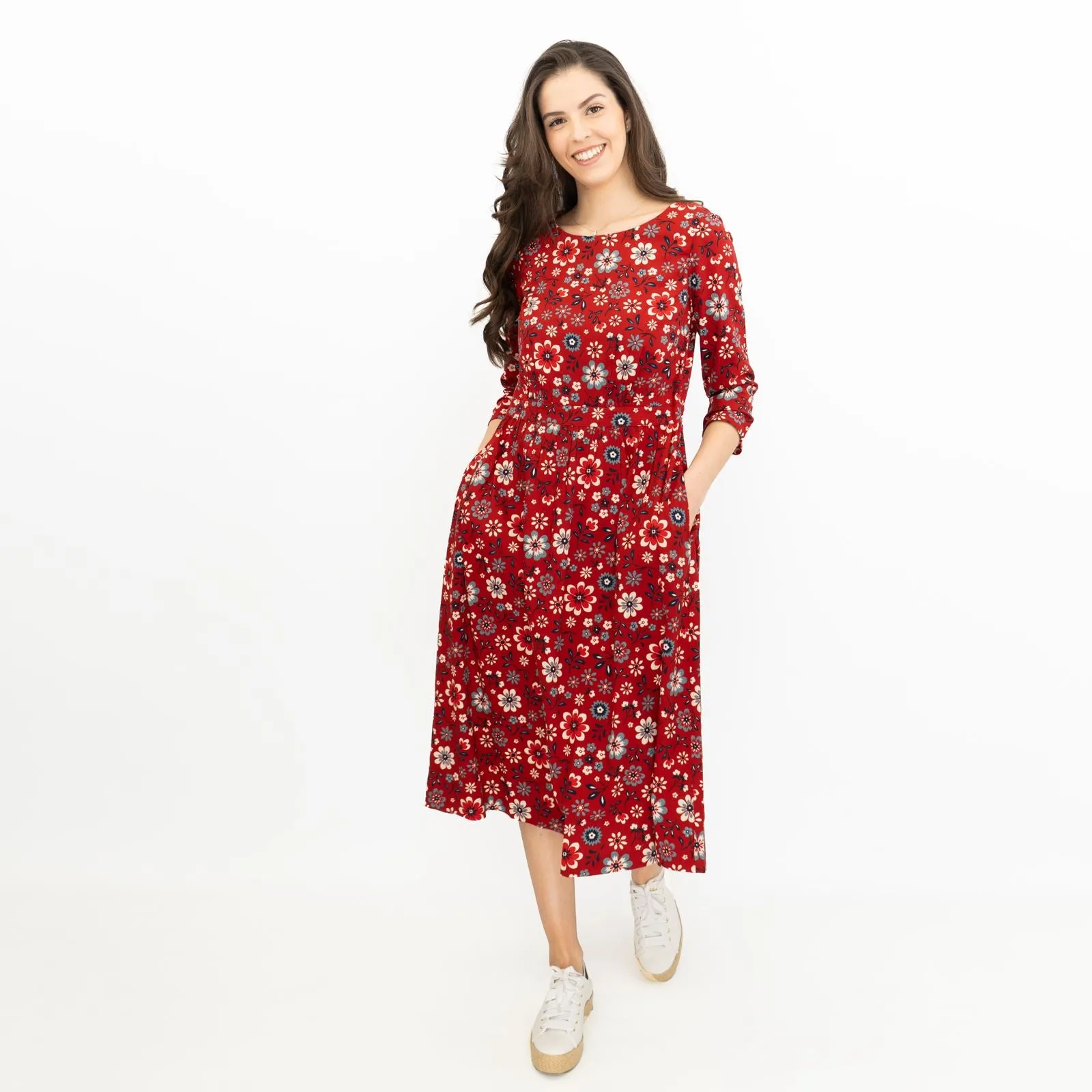 Seasalt Folksy Floral Dahlia Forestry Dress