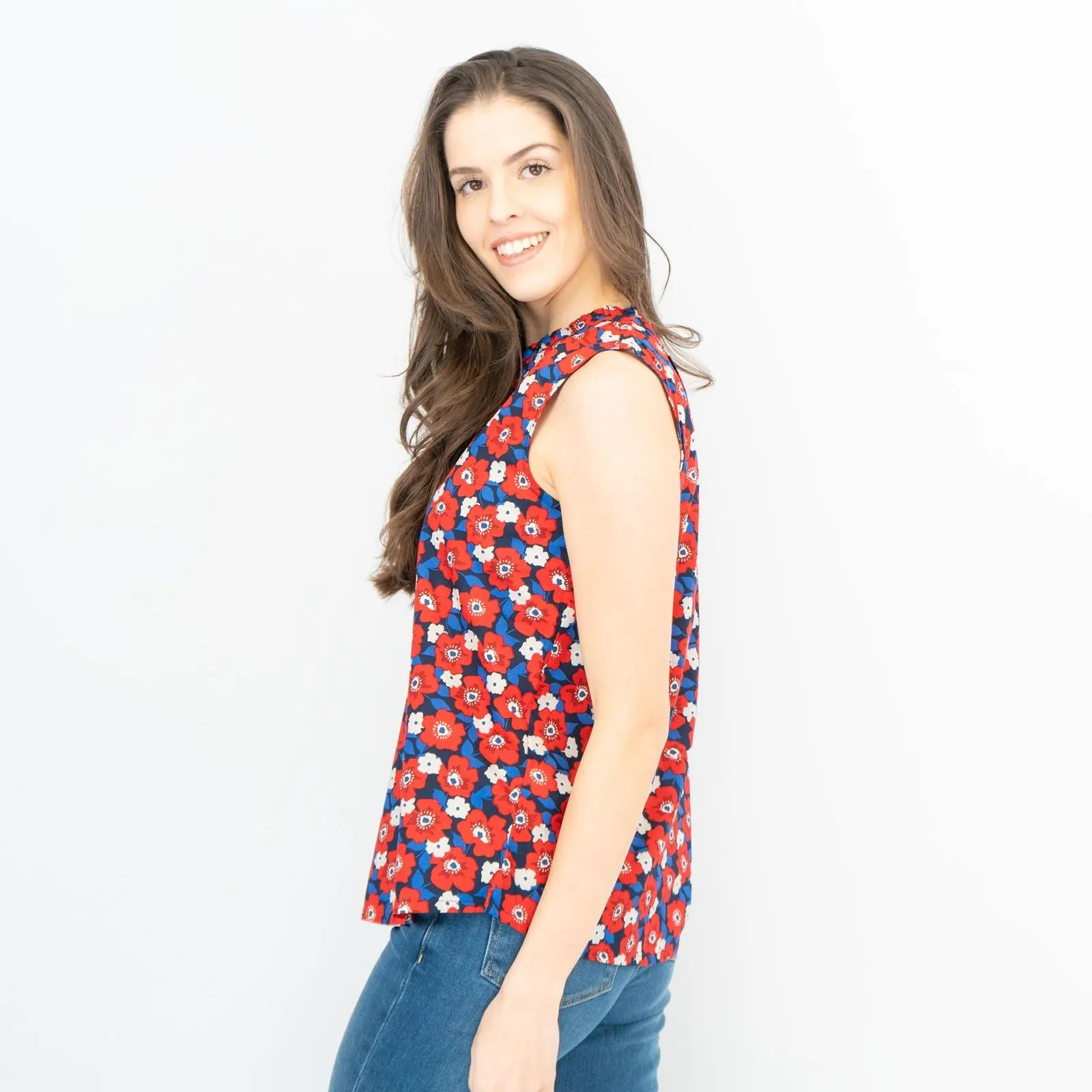 Seasalt Womens Flower Fields Vest Poppy Maritime