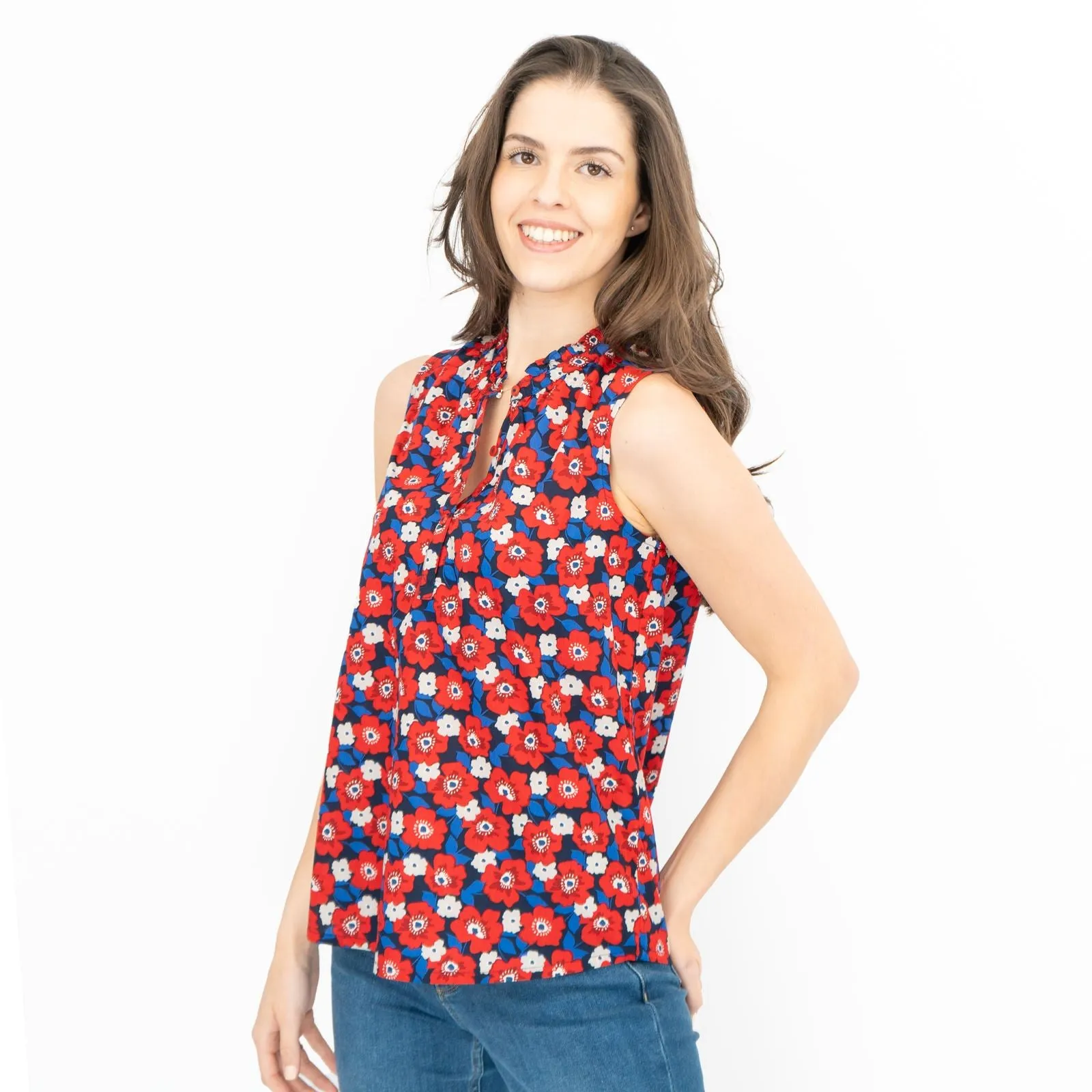 Seasalt Womens Flower Fields Vest Poppy Maritime