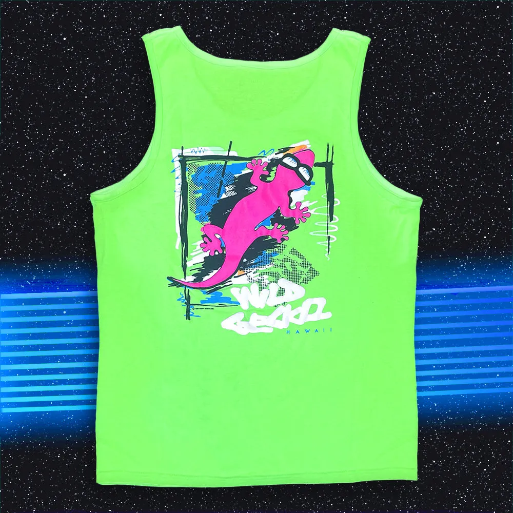 Secret 1989 Gecko Graffiti - 1980's Neon Green Tank