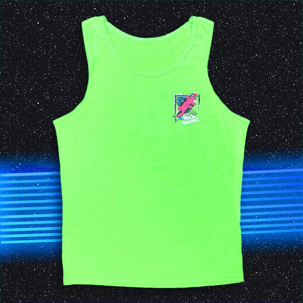 Secret 1989 Gecko Graffiti - 1980's Neon Green Tank