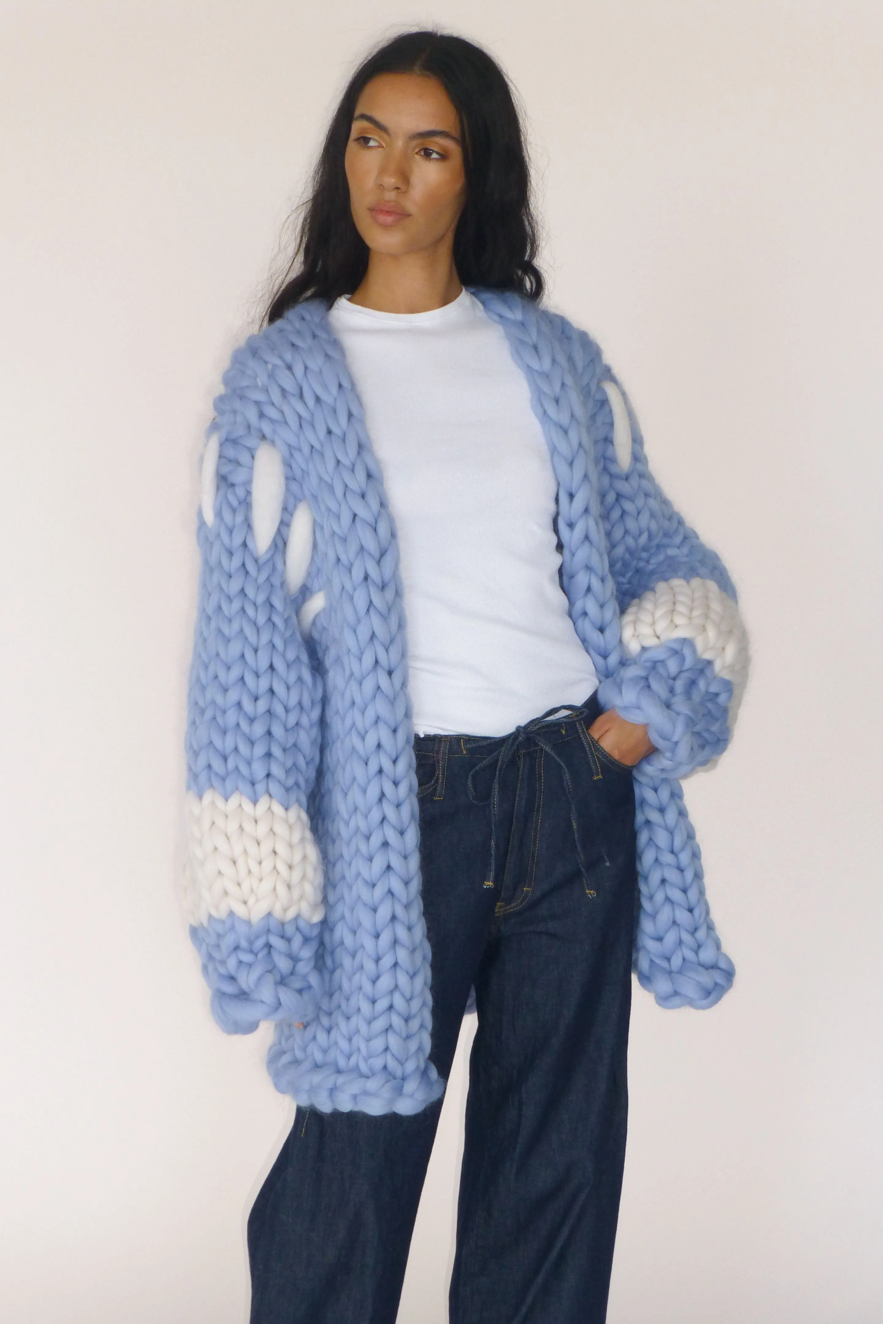 Sky Blue Colossal Knit Cardigan