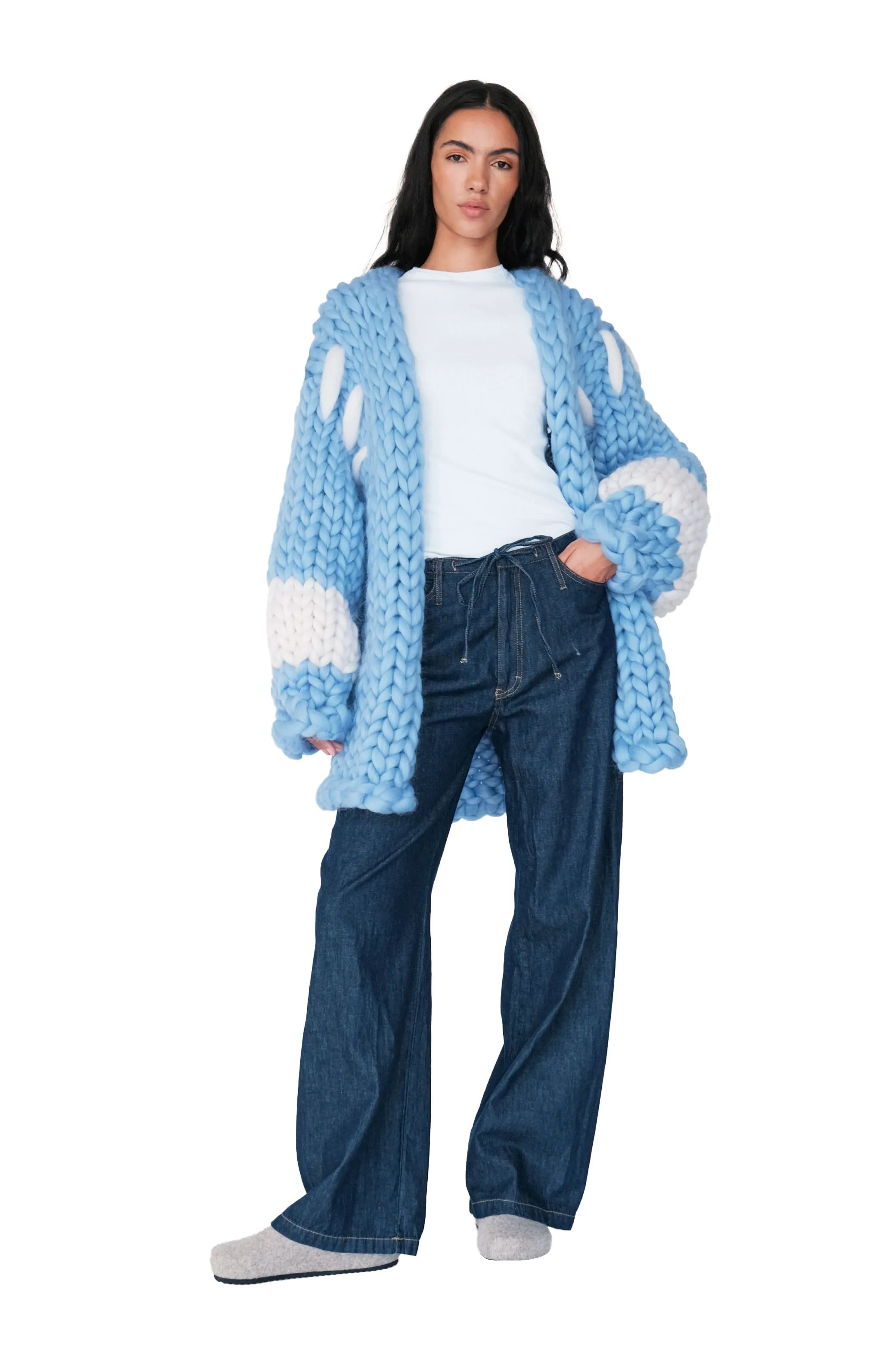 Sky Blue Colossal Knit Cardigan