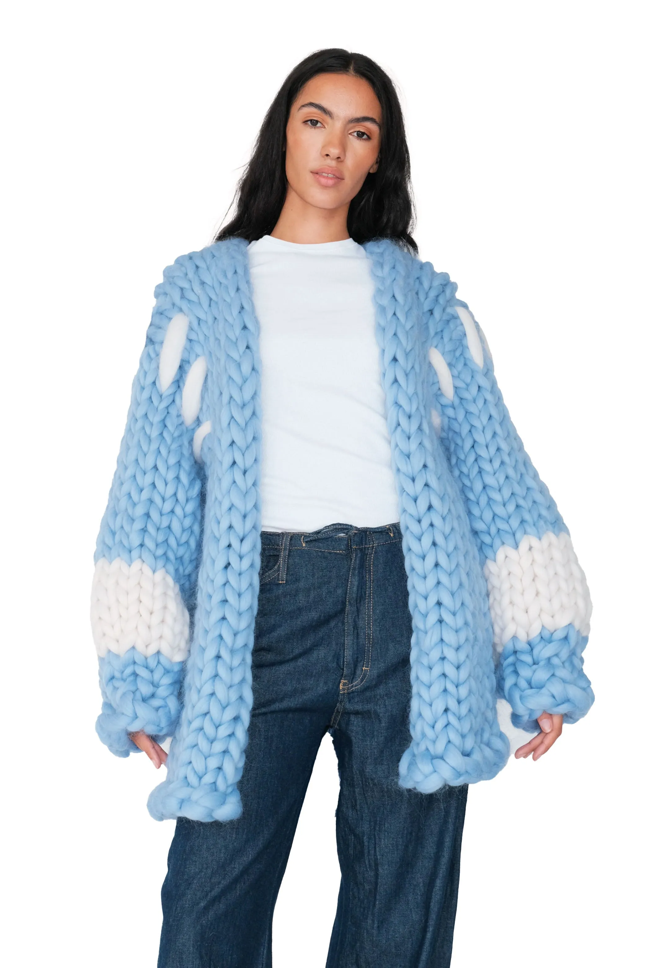 Sky Blue Colossal Knit Cardigan