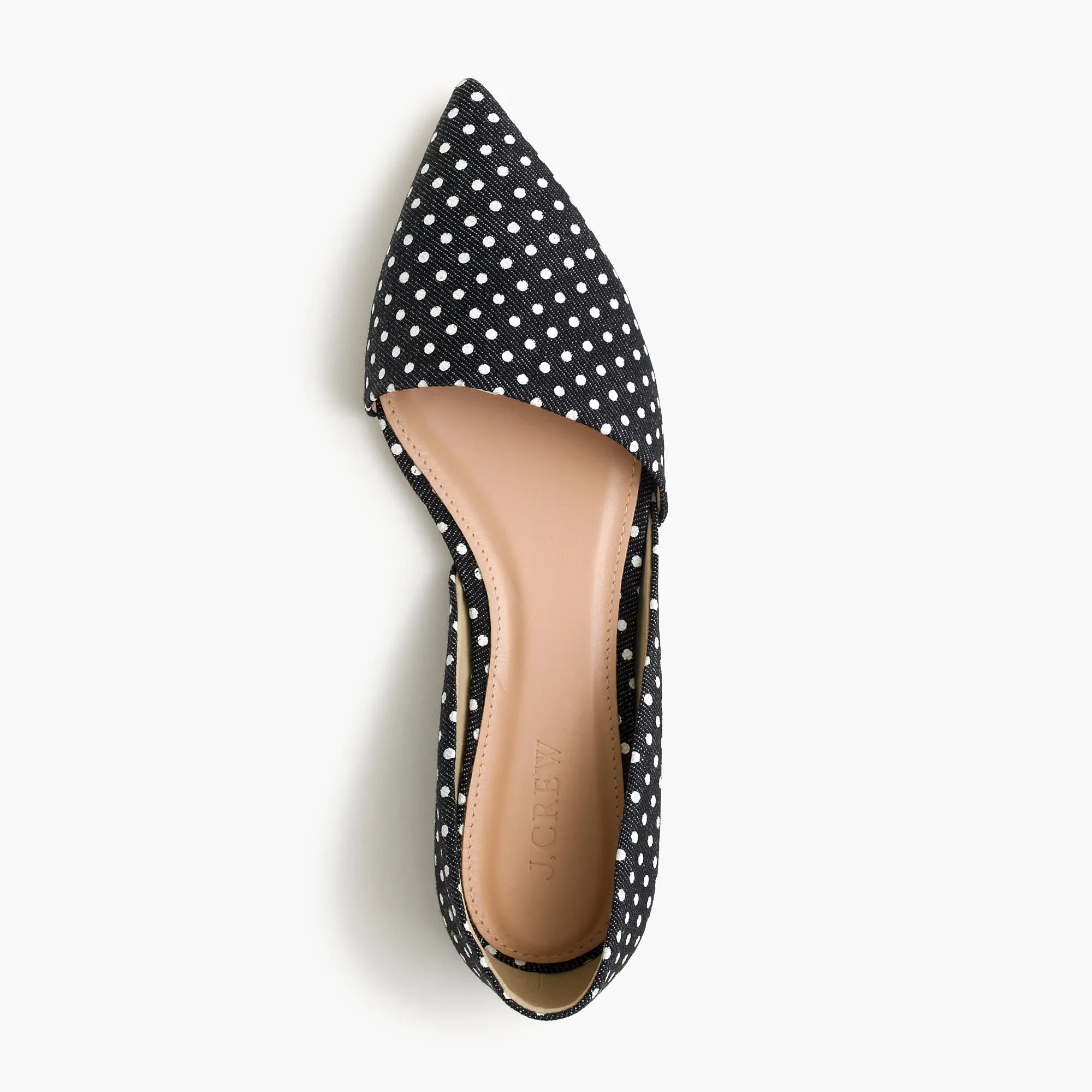 Sloan d'orsay flats in polka-dot denim