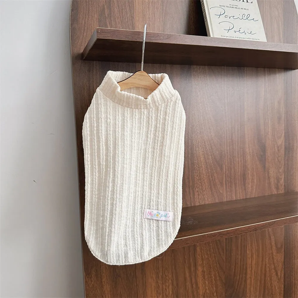 Soft and Stylish Ribbed Dog Sweater - Cozy and Warm for All Seasons