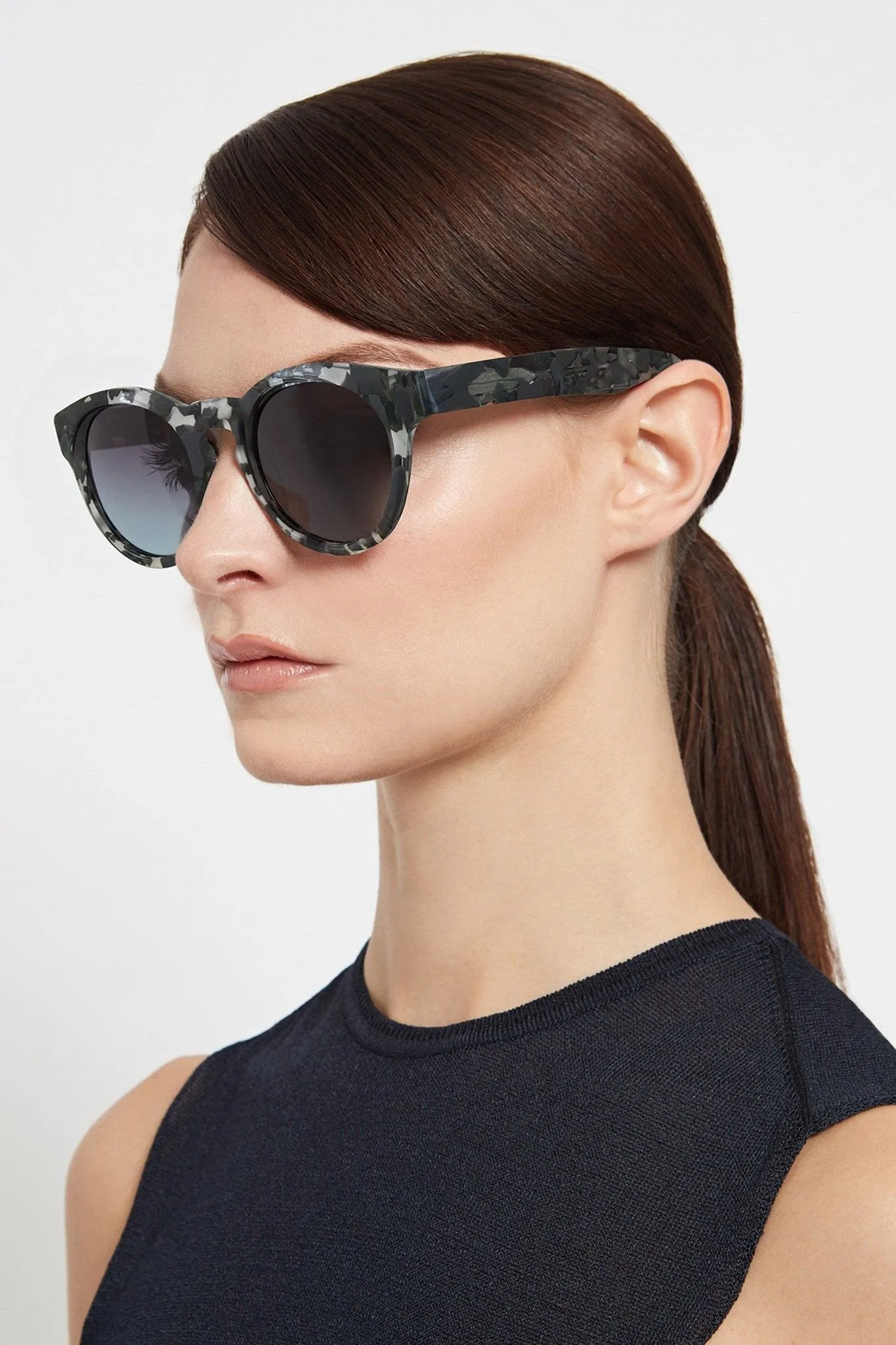 Spectator 2: Round-Frame Fatigue-Effect Acetate Sunglasses