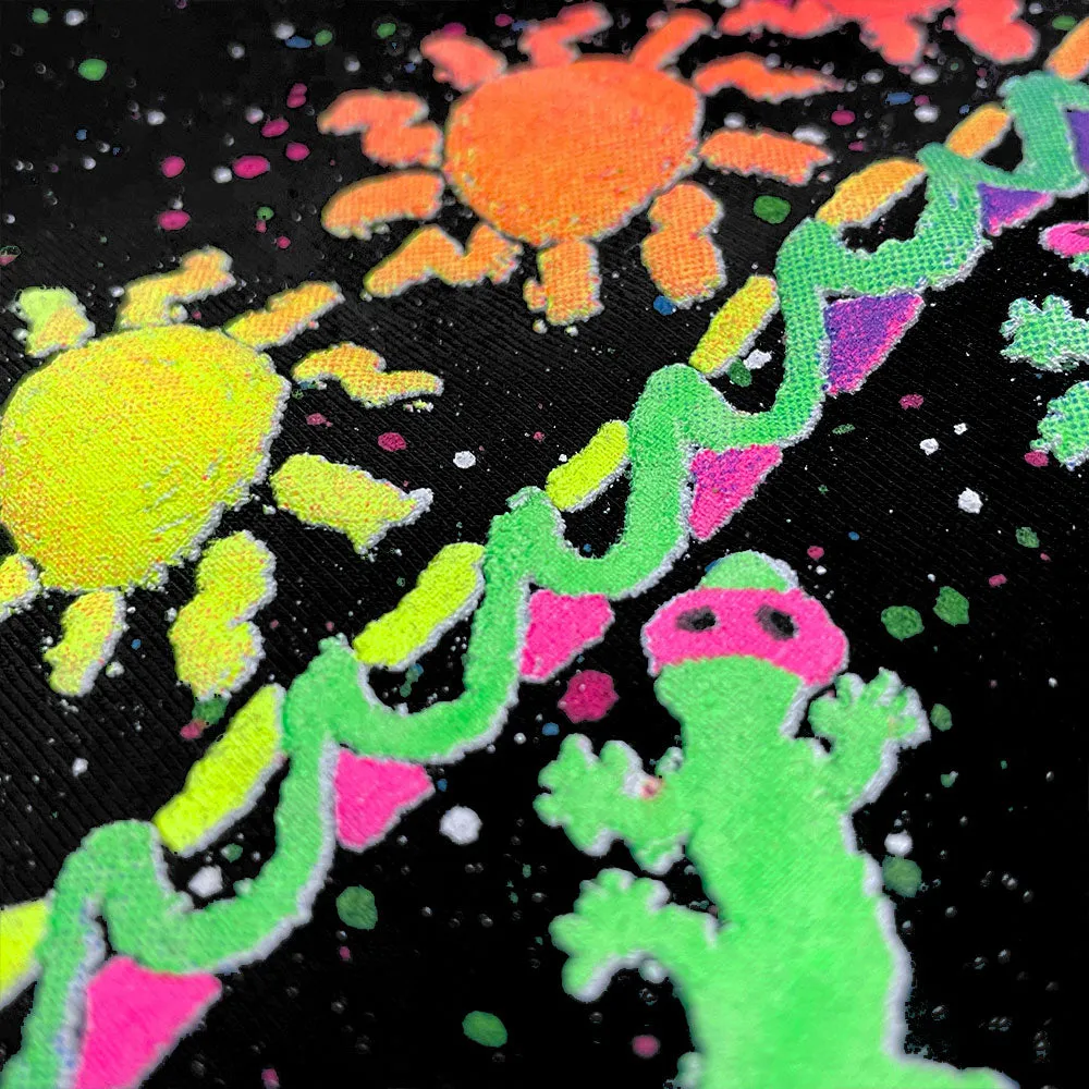 Surf N' Sun - 1980's Splatter Glow Black Tee