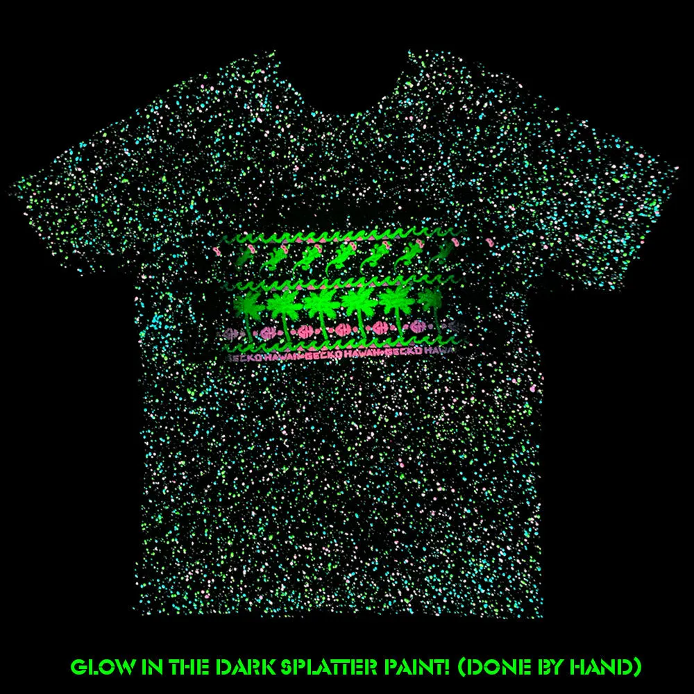 Surf N' Sun - 1980's Splatter Glow Black Tee