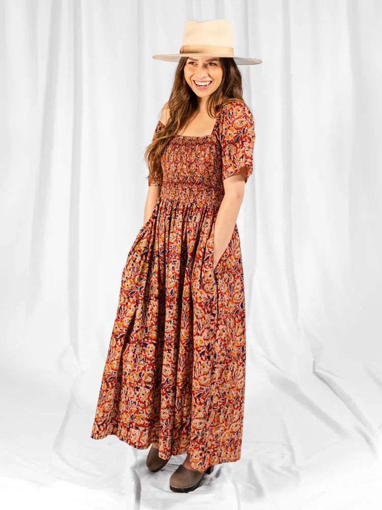 Teddy Midi Dress - Ruby Floral