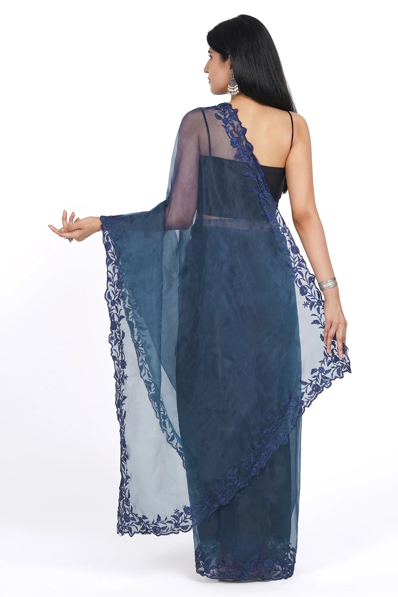 Teejh Ethereal Petunia Organza Saree