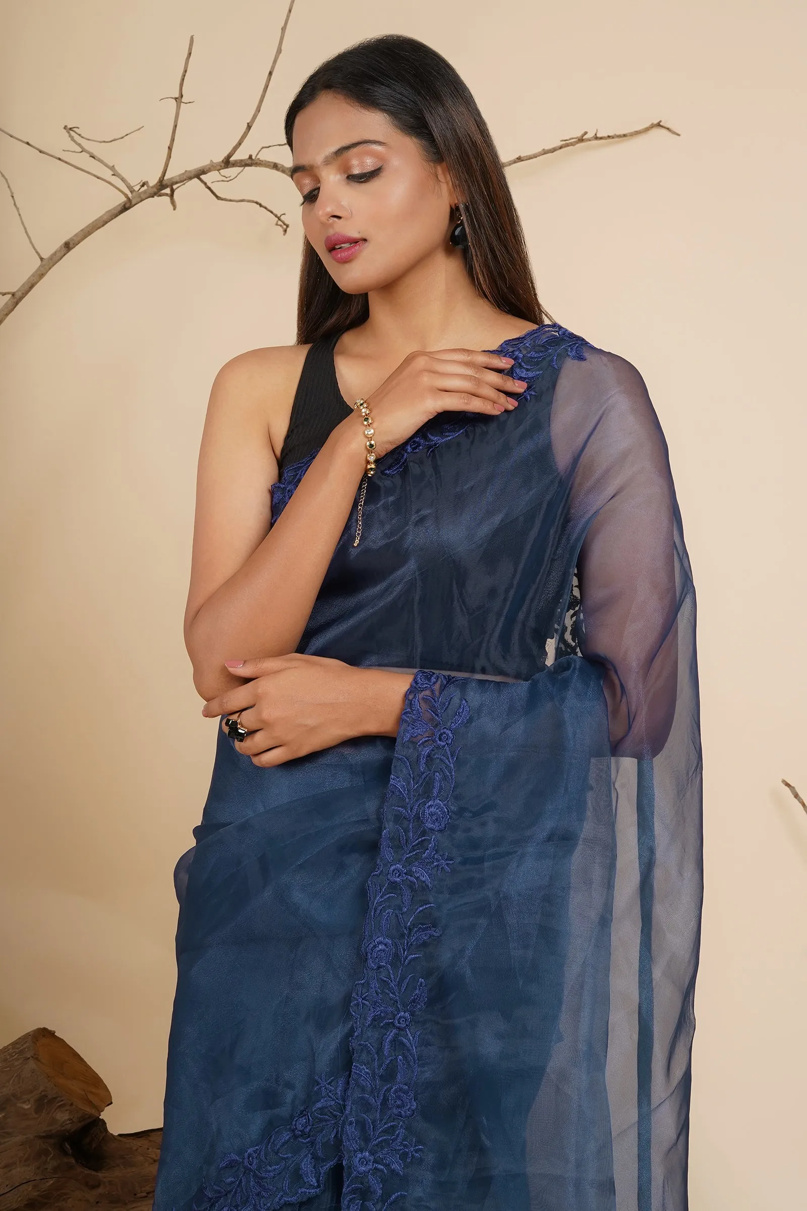 Teejh Ethereal Petunia Organza Saree