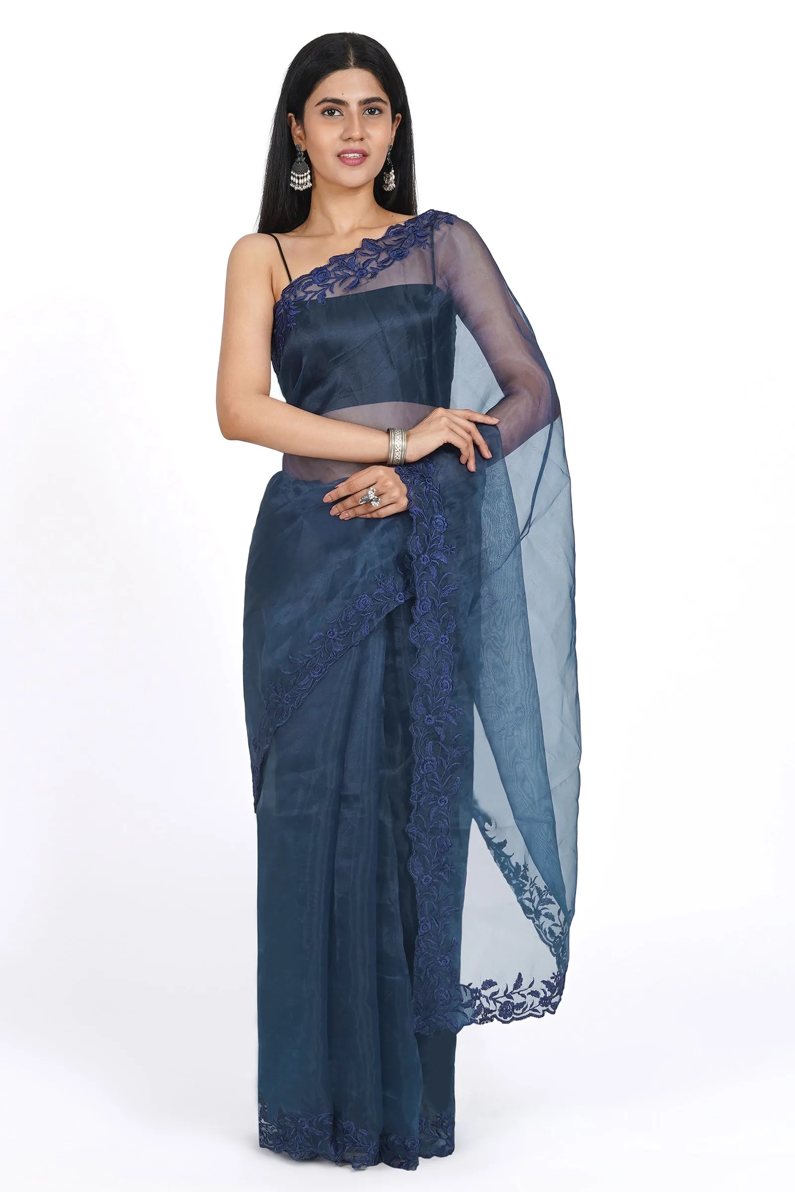 Teejh Ethereal Petunia Organza Saree