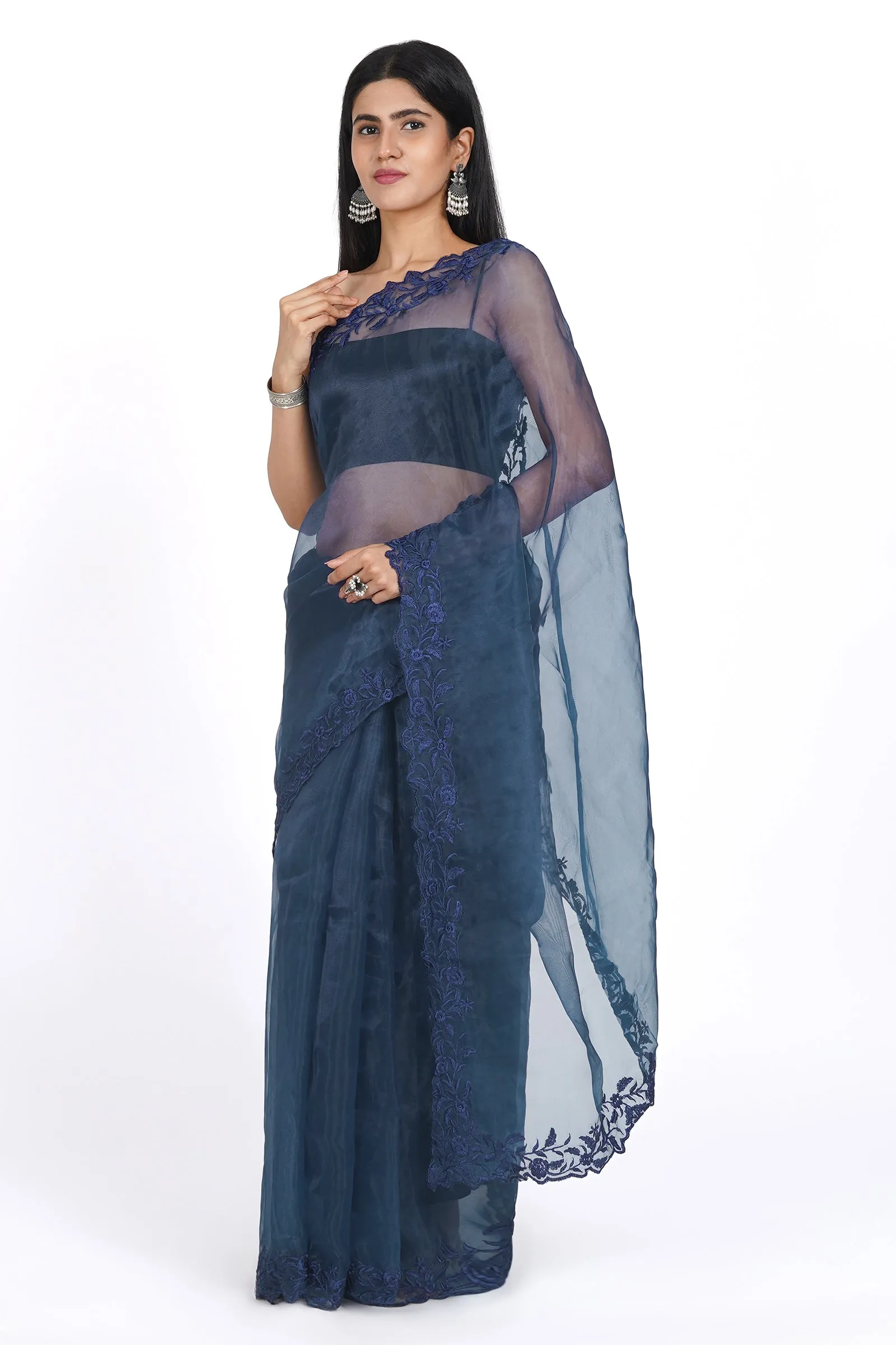 Teejh Ethereal Petunia Organza Saree