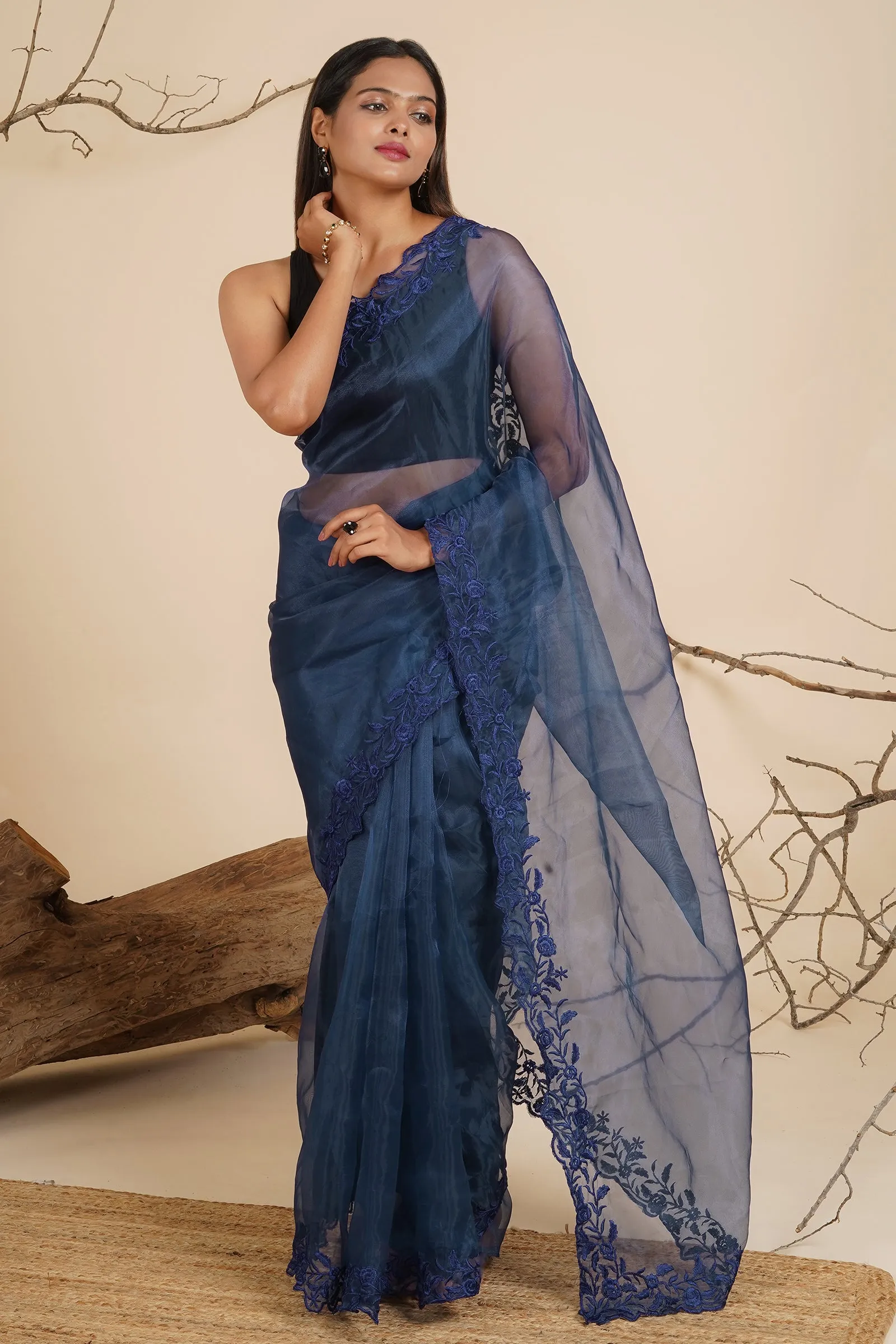 Teejh Ethereal Petunia Organza Saree