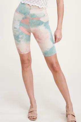 Tie-dye wash biker short