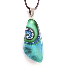 Turquoise Triangle Dot Wave Pendant