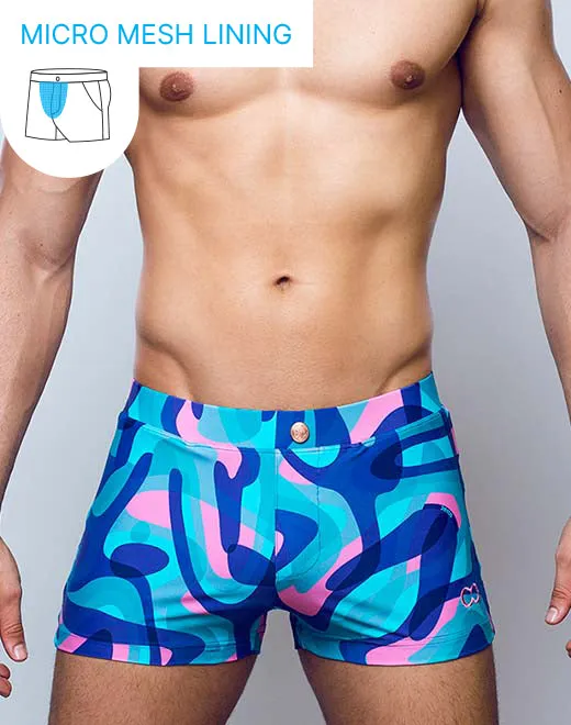 V60 Bondi Print Swim Trunks - Kai Blue